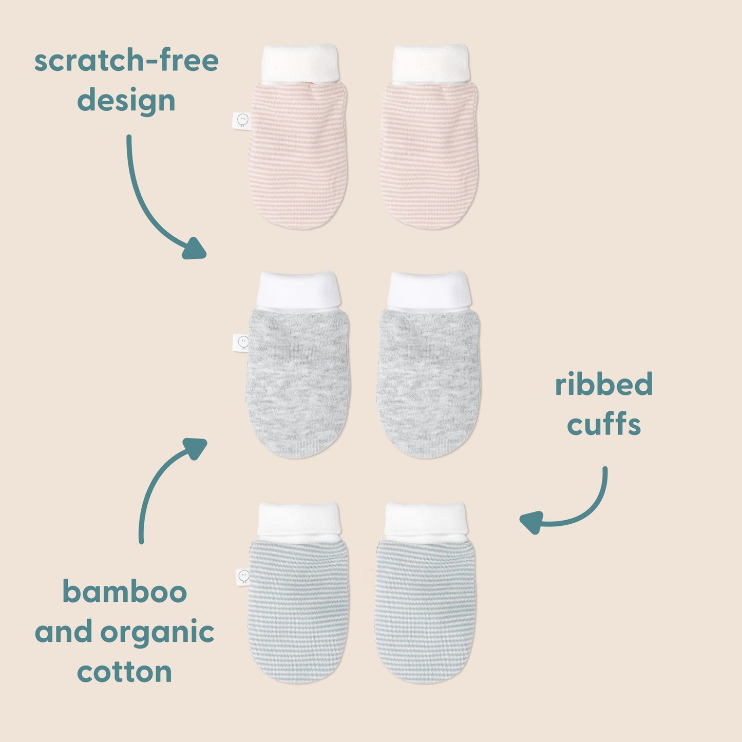 Baby Mittens - Grey