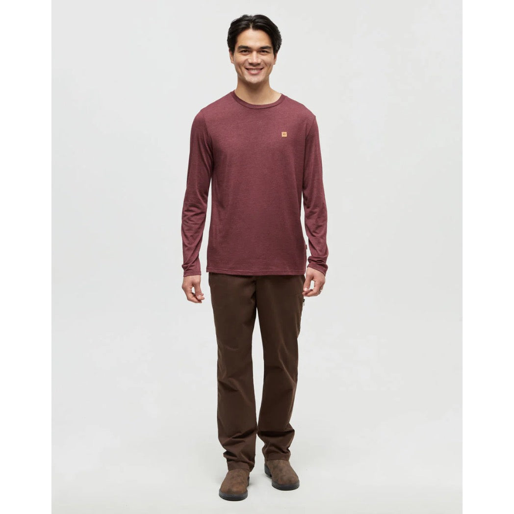 TENTREE - BAKER LONGSLEEVE TEE | Deep Burgundy Heather
