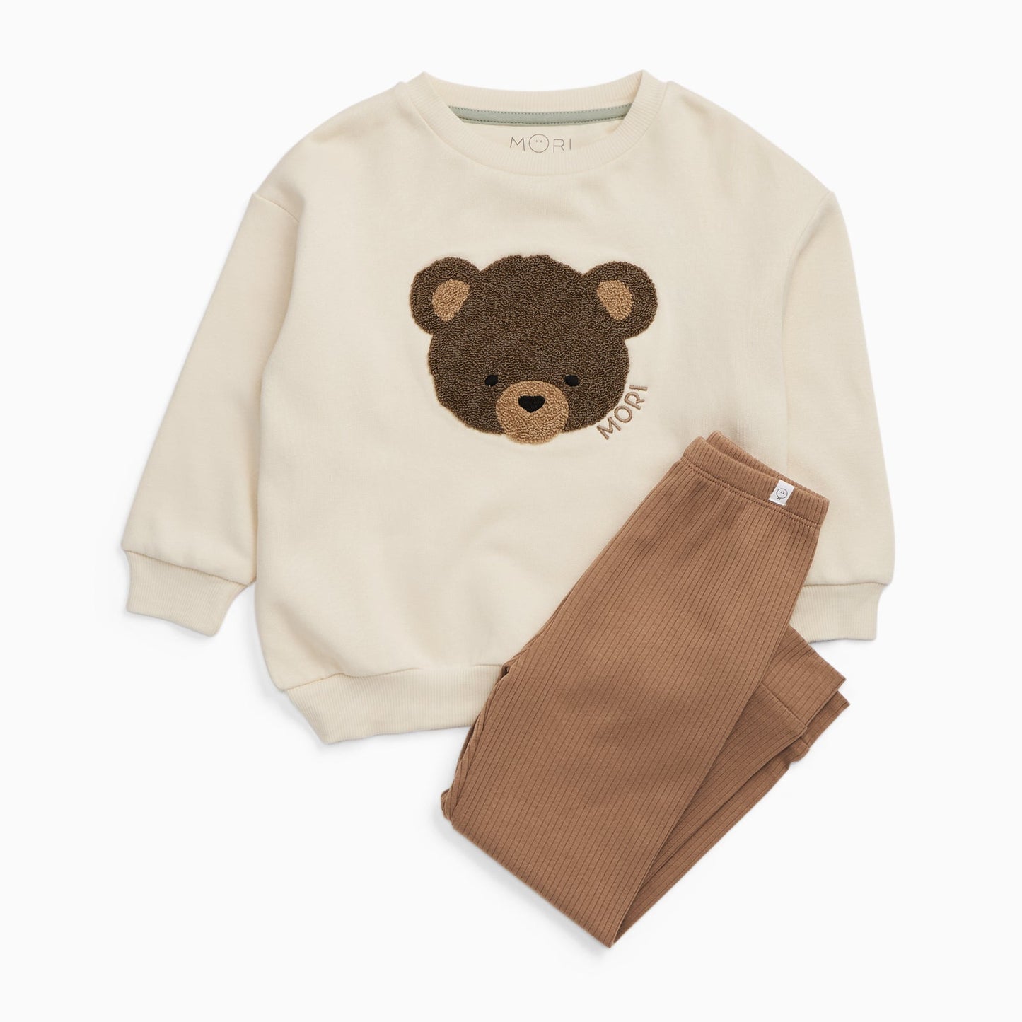 Bear Oversized Sweatshirt & Ribbed Leggings Outfit