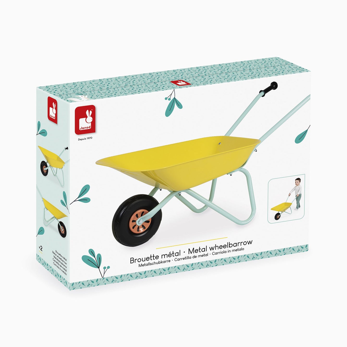 Janod Metal Wheelbarrow - Happy Garden