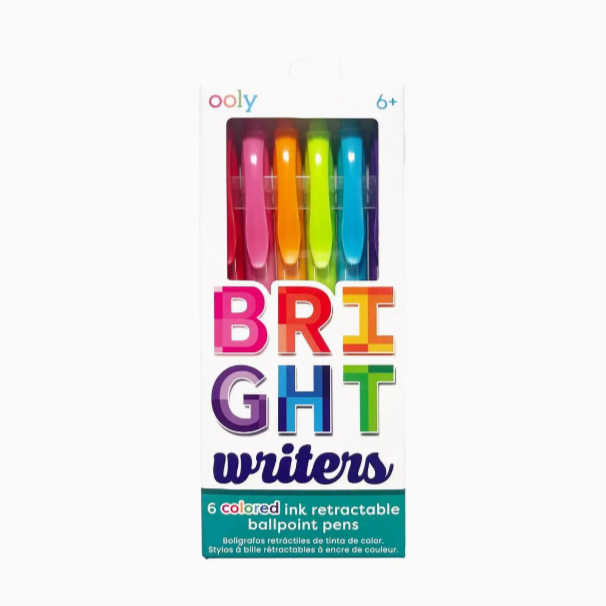 Bright Writers Colored Ballpoint Pens - set of 6