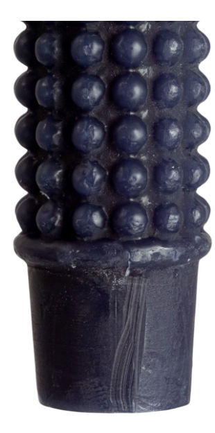 10"H Unscented Hobnail Navy Taper Candles