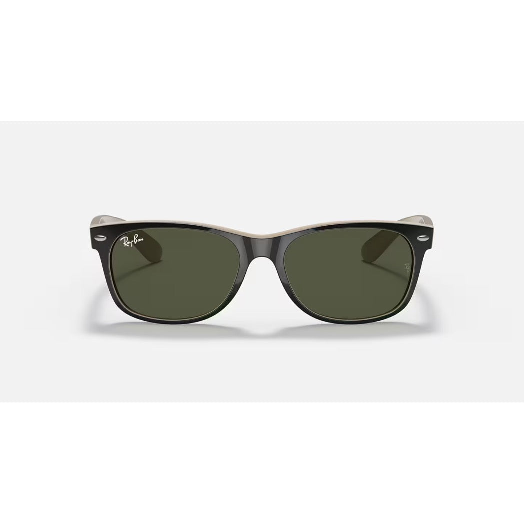 RAYBAN - NEW WAYFARER | Black on Beige w/ Green