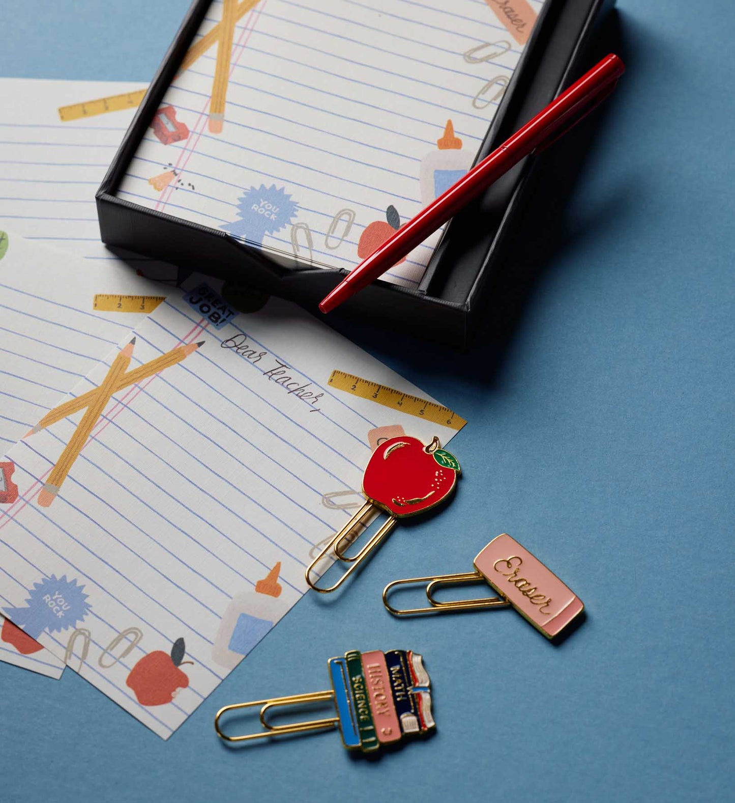Enamel Paper Clip Set - Schoolhouse