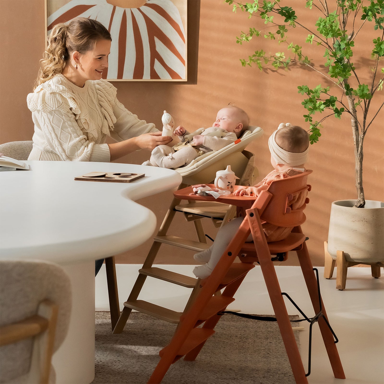 KAOS Klapp Recycled High Chair - Terracotta Pink