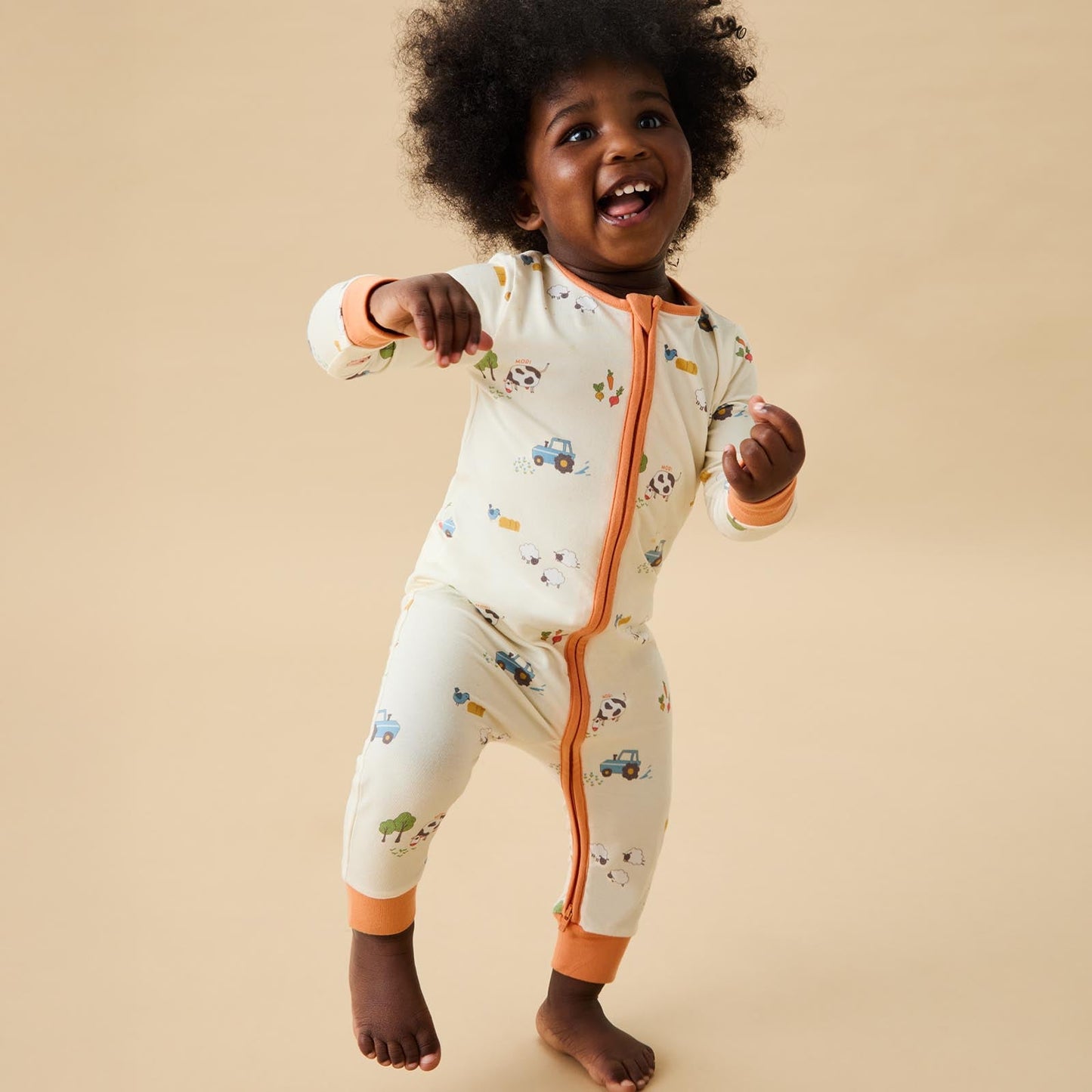 Farmyard Clever Zip Sleepsuit