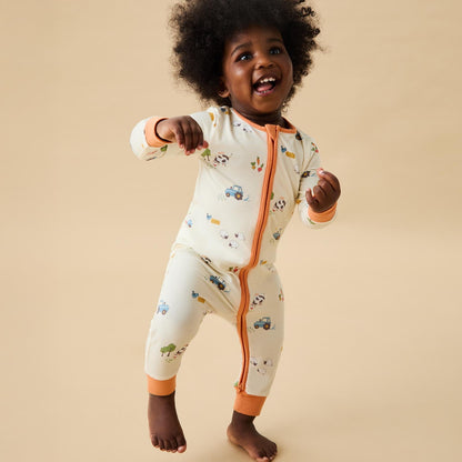 Farmyard Clever Zip Sleepsuit