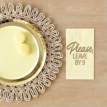 "Please Leave By Nine" Guest Napkins - 20 Pk.