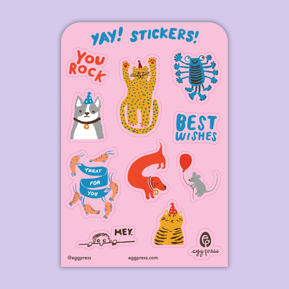 Card & Sticker Sheet Set - Me to Mew Bday