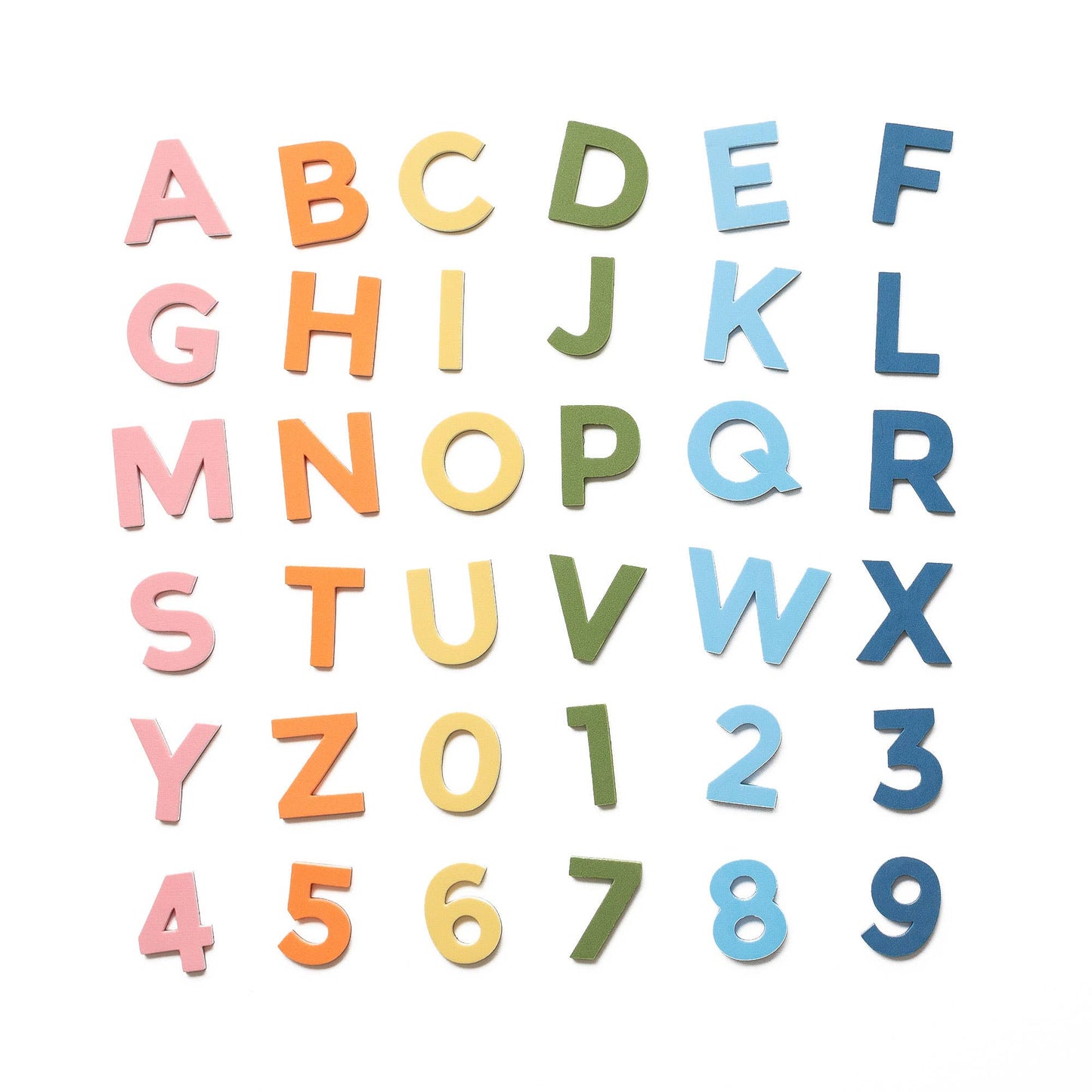 2" Uppercase Rainbow Mod Magnetic Letters + Numbers -36pcs