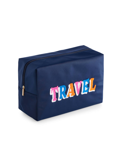 "TRAVEL" OVERSIZED ZIP POUCH