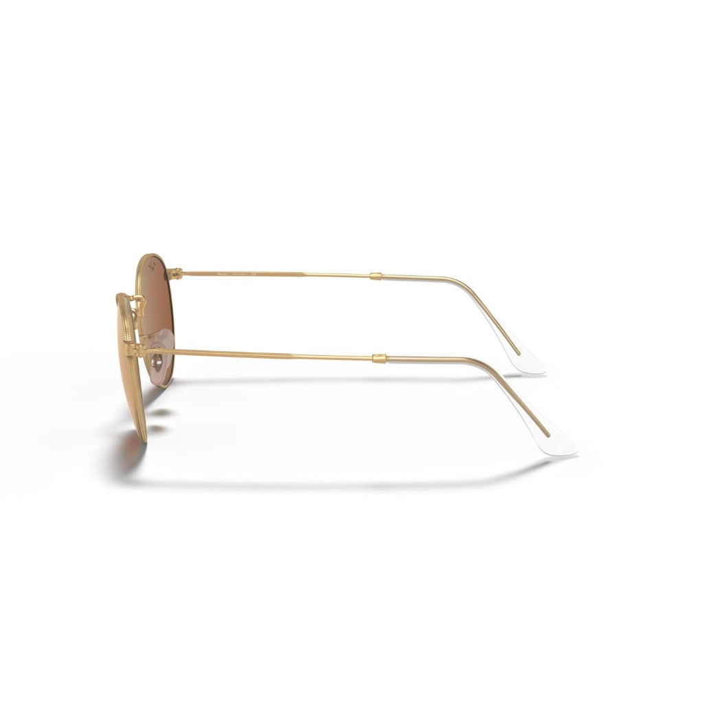 RAYBAN - ROUND METAL | Matte Gold w/ Brown Pink Flash