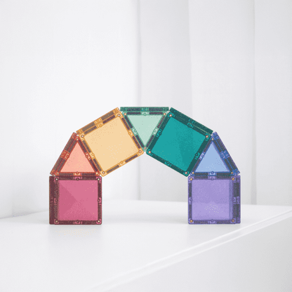 CONNETIX Magnetic Tiles Glitter Castle Pack - 48 Pieces