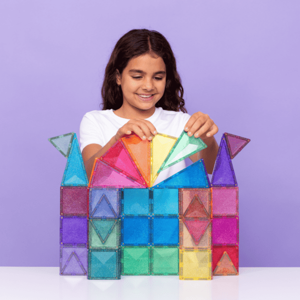 CONNETIX Magnetic Tiles Glitter Castle Pack - 48 Pieces