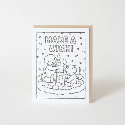 Birthday Wish Puppies DIY Coloring Card by Bobbie Goods