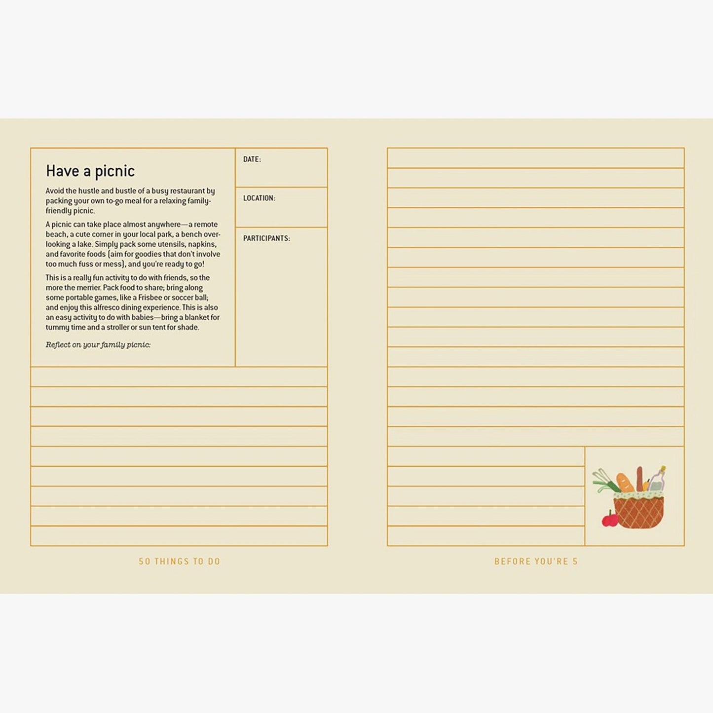 50 Things to Do Before You're 5 Journal