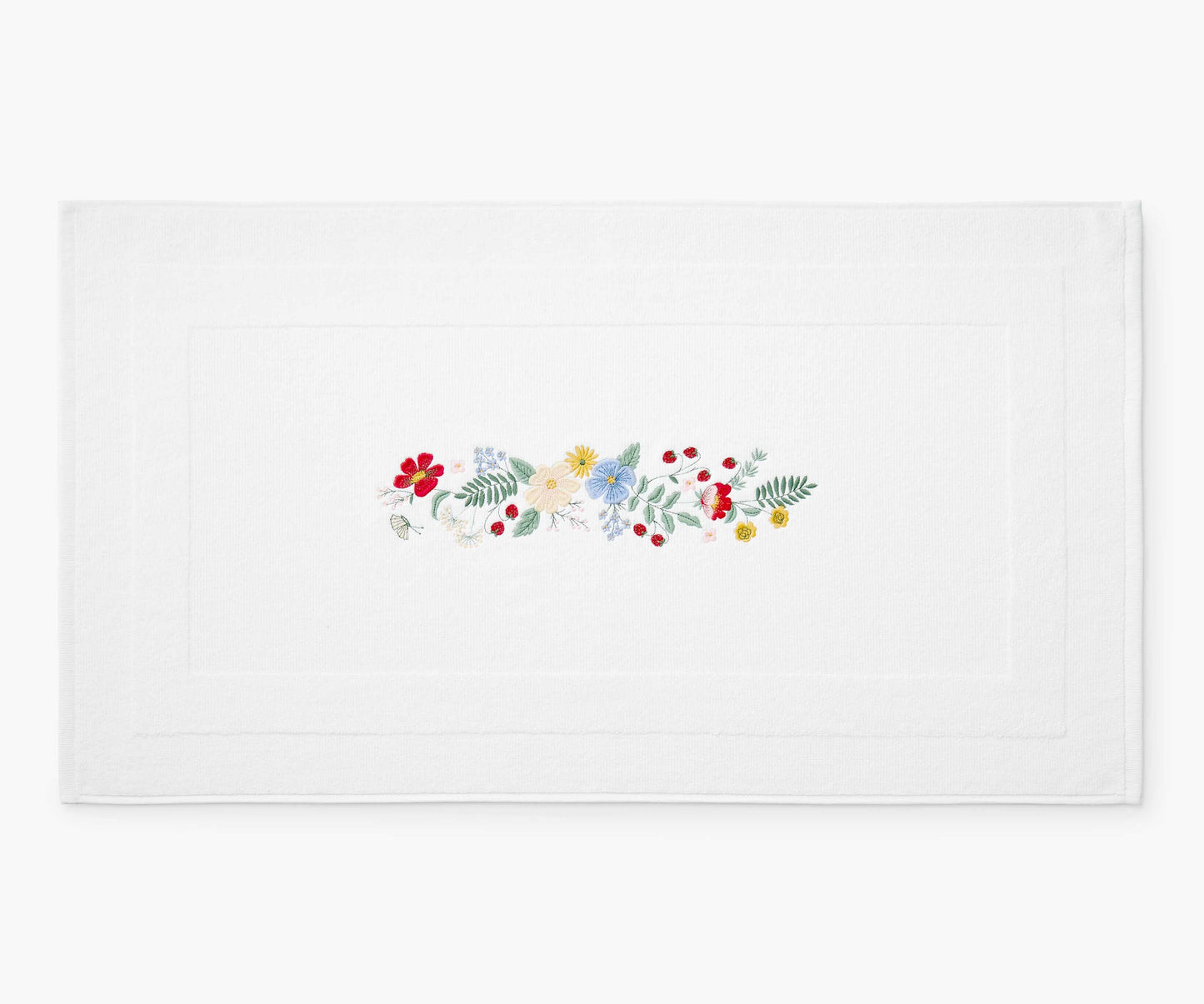 Embroidered Bath Mat - Strawberry Fields