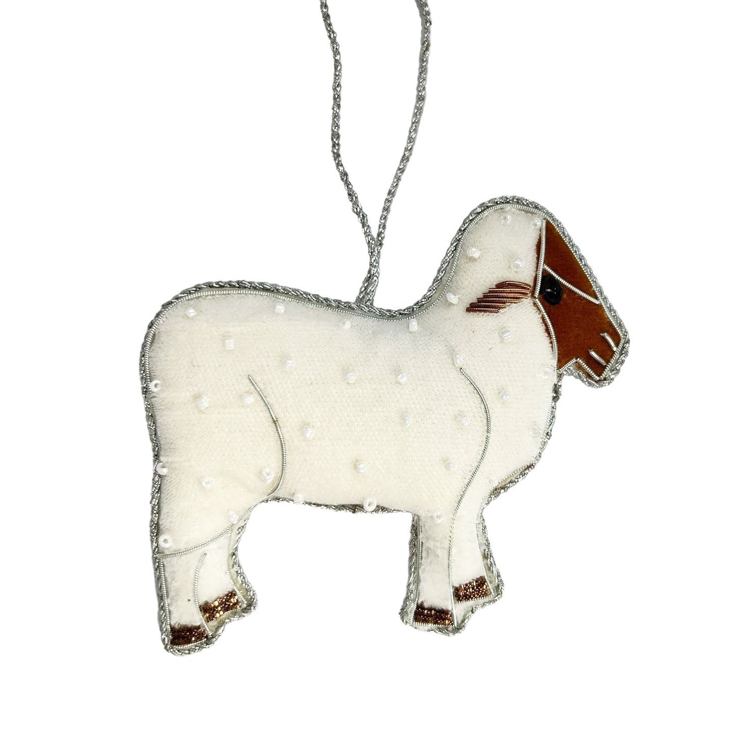 Beaded Sheep Ornament