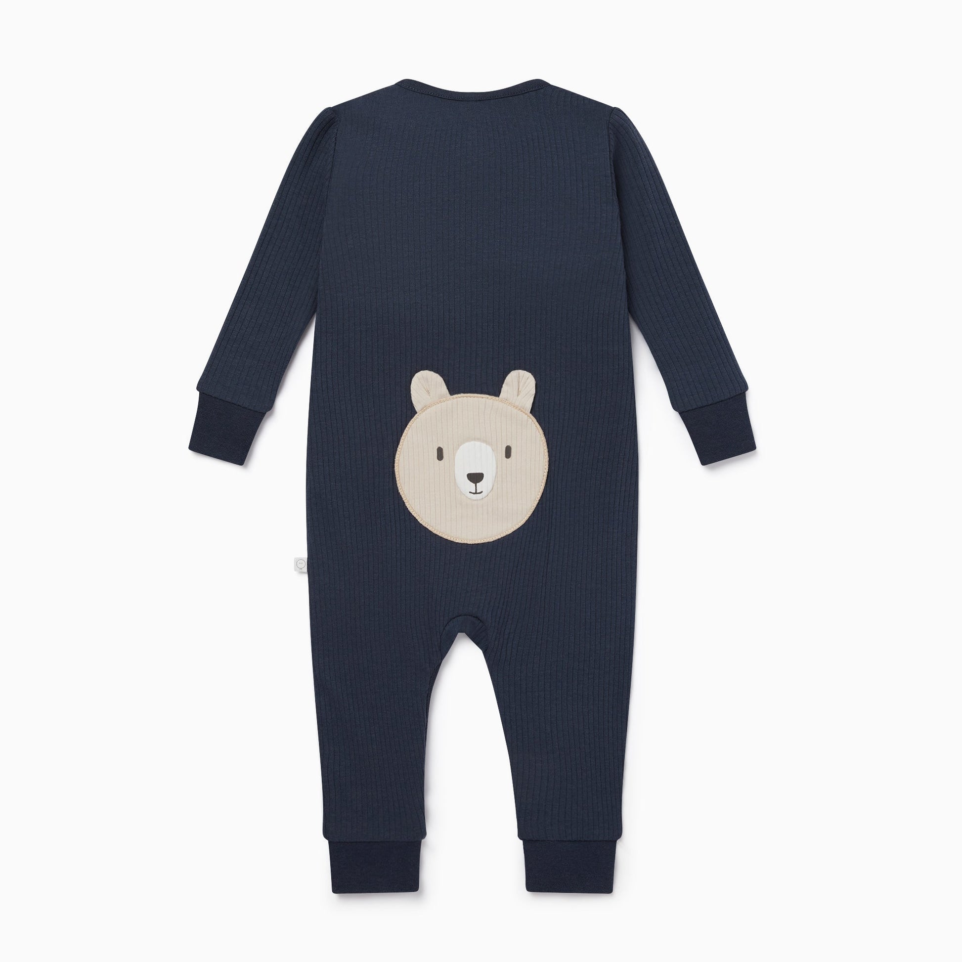 Bear Ribbed Clever Zip Sleepsuit