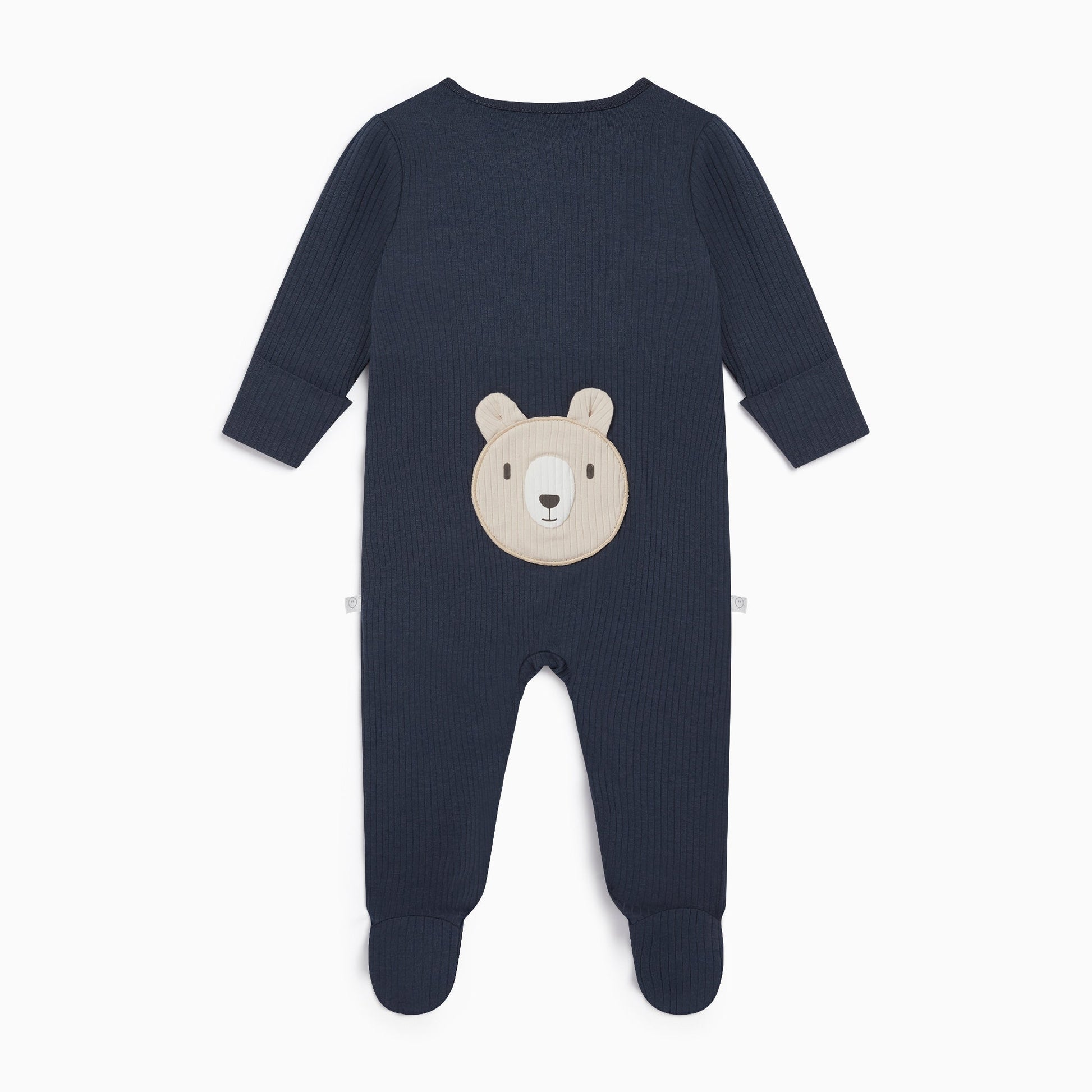 Bear Ribbed Clever Zip Sleepsuit