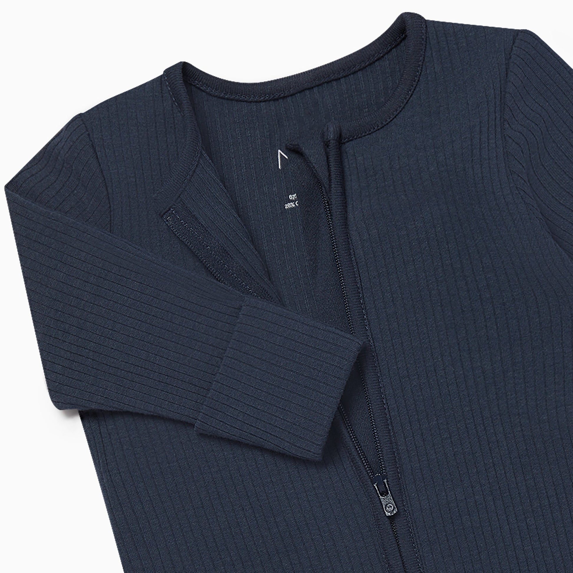 Bear Ribbed Clever Zip Sleepsuit