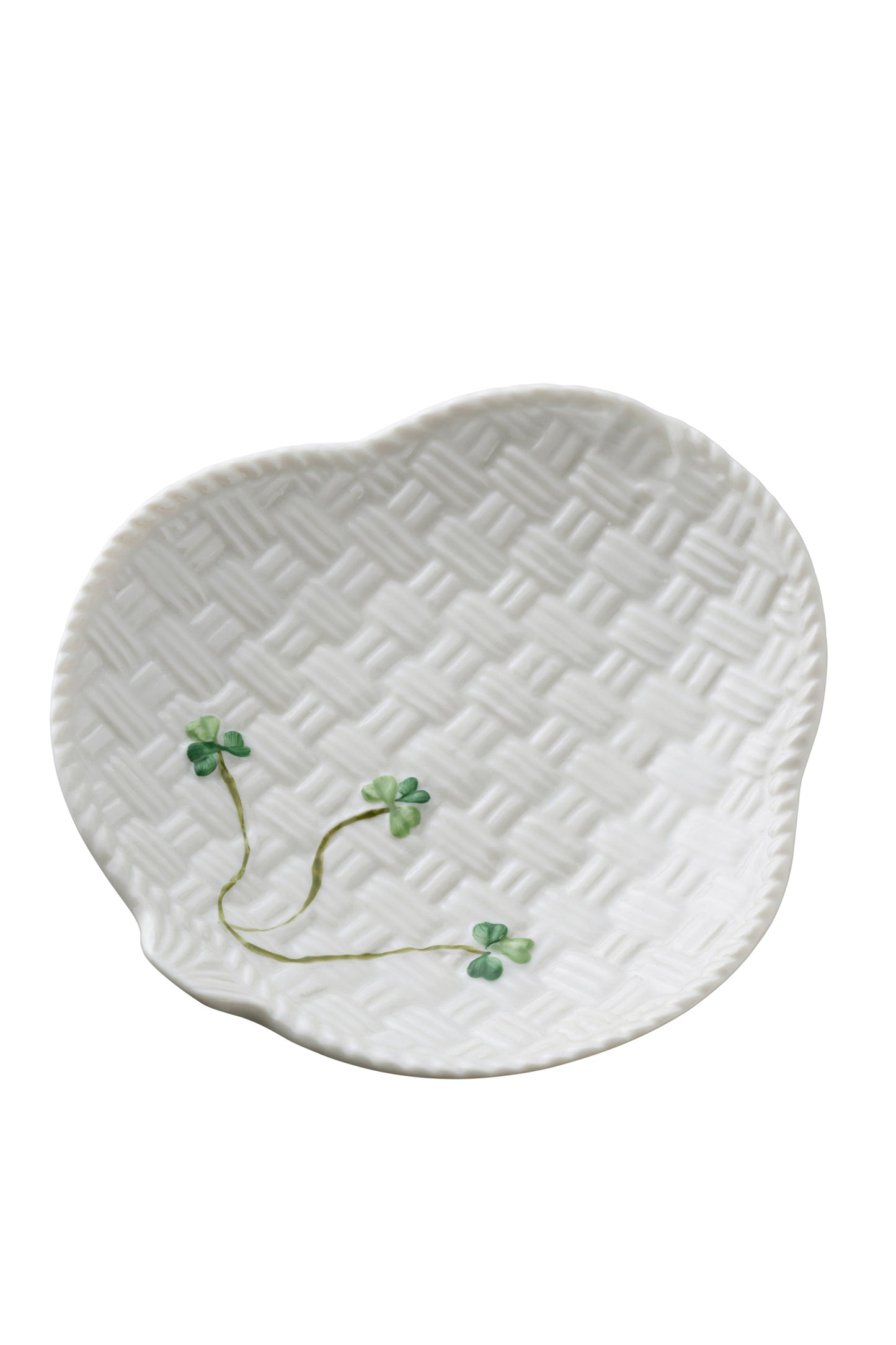 Belleek Shamrock Canape Plate Set of 2