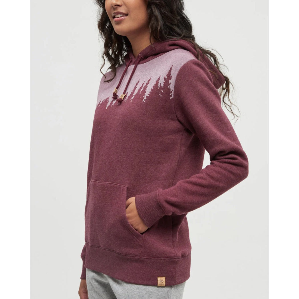 TENTREE - WOMENS JUNIPER HOODIE | Deep Burgundy/White