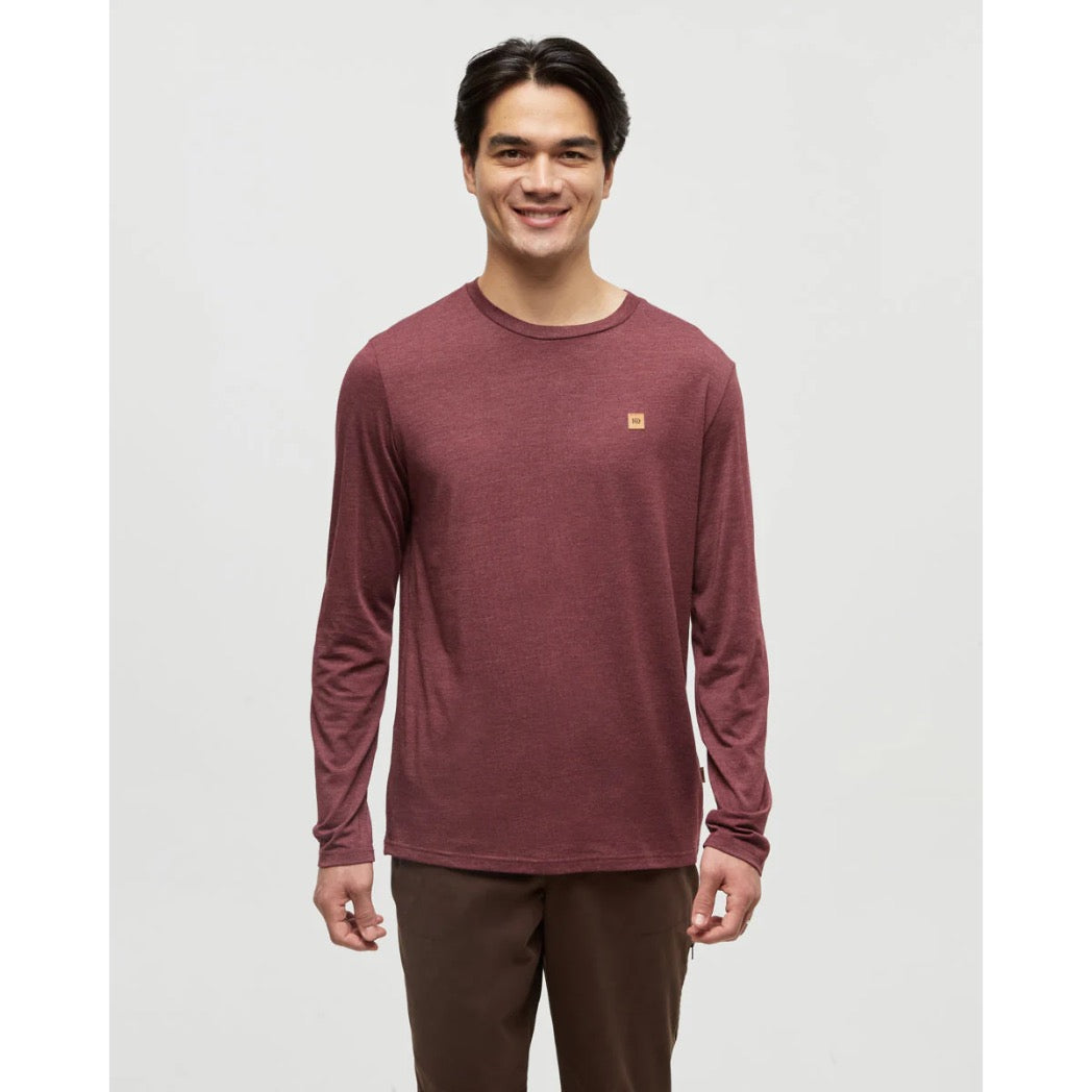 TENTREE - BAKER LONGSLEEVE TEE | Deep Burgundy Heather