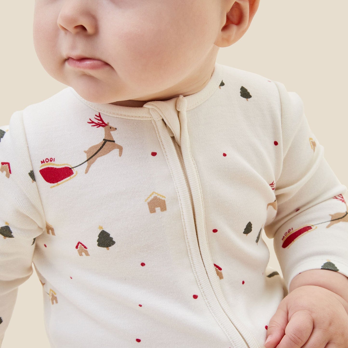 Festive Print Clever Zip Sleepsuit