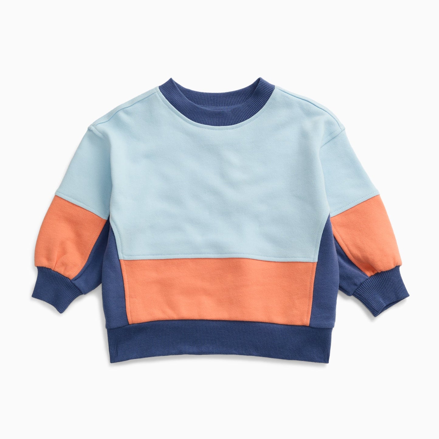 KIDLY by MORI Colourblock Sweatshirt - Blue & Orange