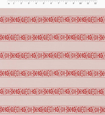 Estee Stripe Cotton Fabric - Pink