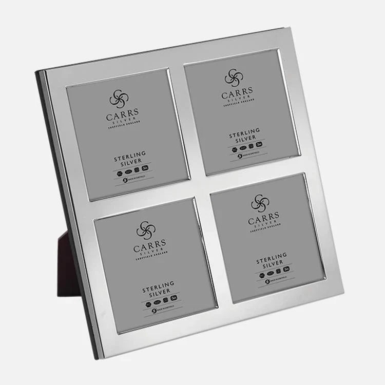 Carrs Silver Modern Flat Quadruple Photo Frame
