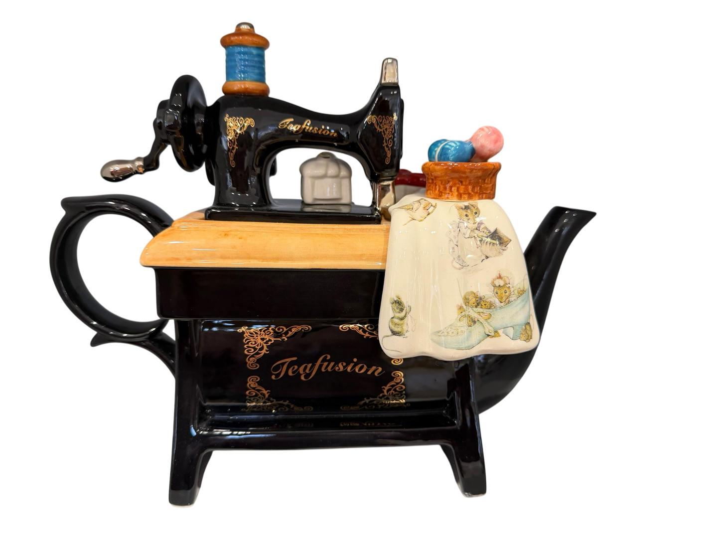 Ceramic Inspirations Beatrix Potter Sewing Machine Large Teapot