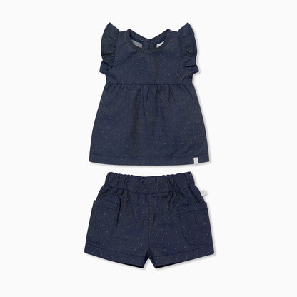 Chambray Top & Shorts Outfit