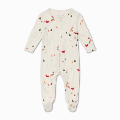 Festive Print Clever Zip Sleepsuit