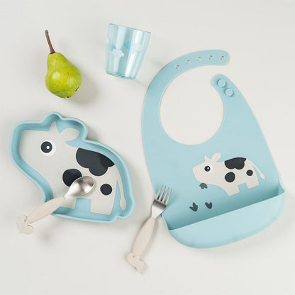 Done By Deer Silicone Bib - Dotti Blue