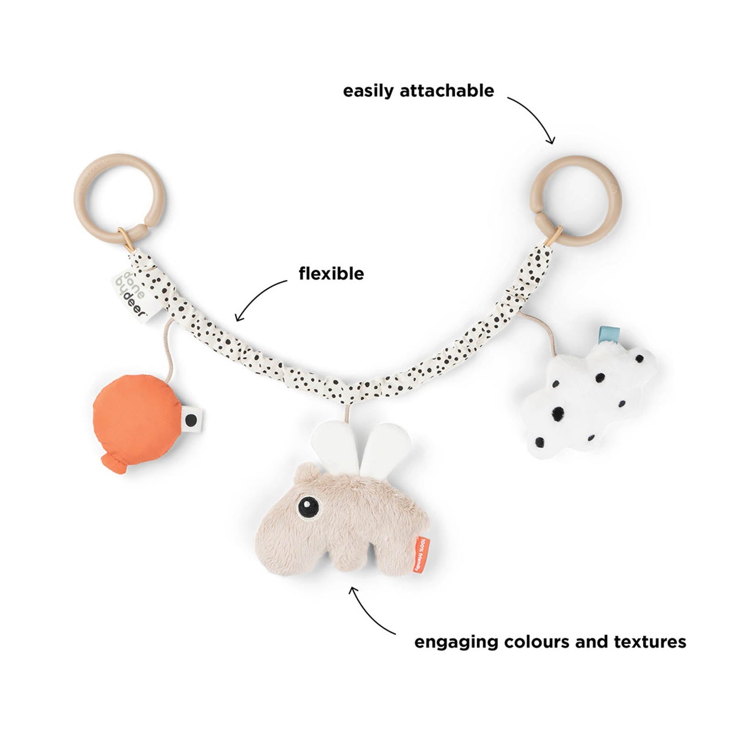 Done by Deer Happy Clouds Pram Toy