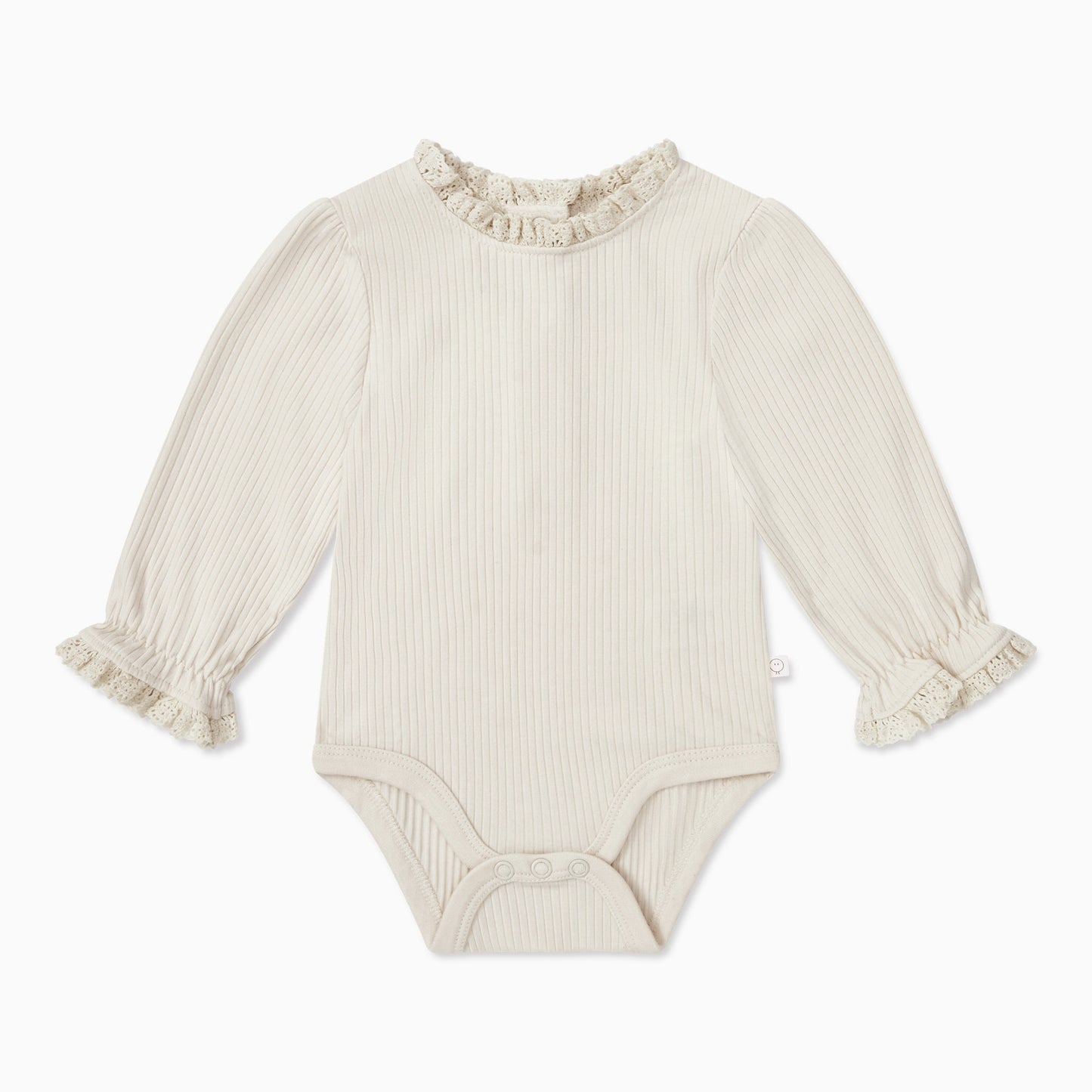 Frilled Ribbed Long Sleeve Bodysuit