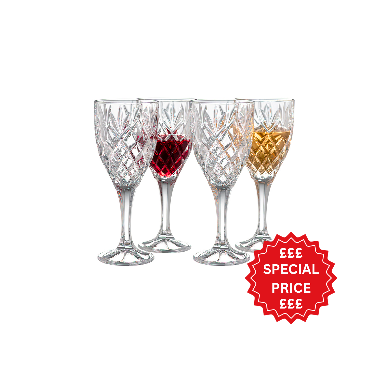 Galway Crystal Renmore Goblet Set of 4