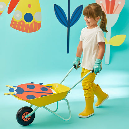 Janod Metal Wheelbarrow - Happy Garden