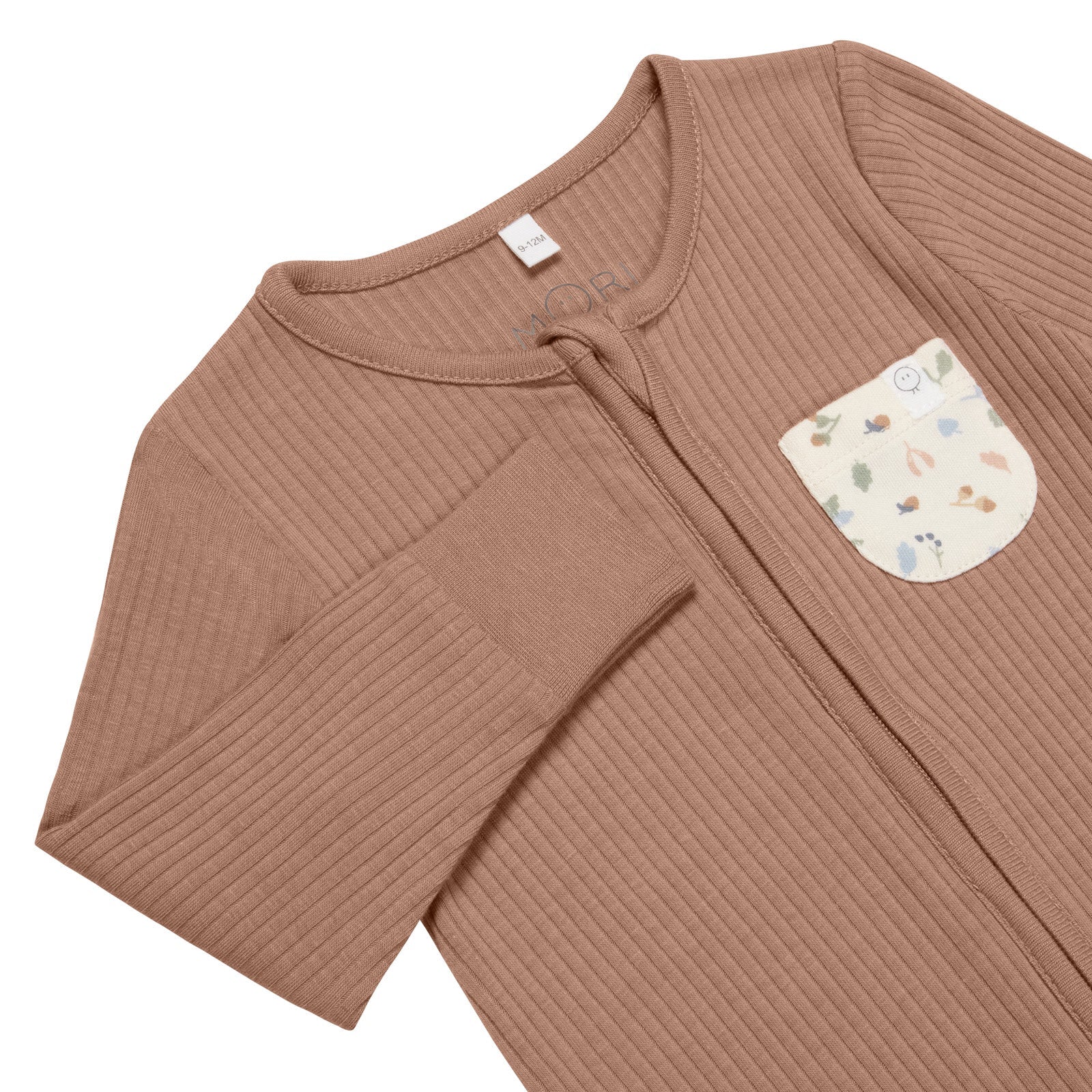 Bear Pocket Ribbed Clever Zip Sleepsuit