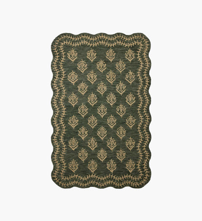 Lisette Wool Hooked Rug - Forest & Oatmeal
