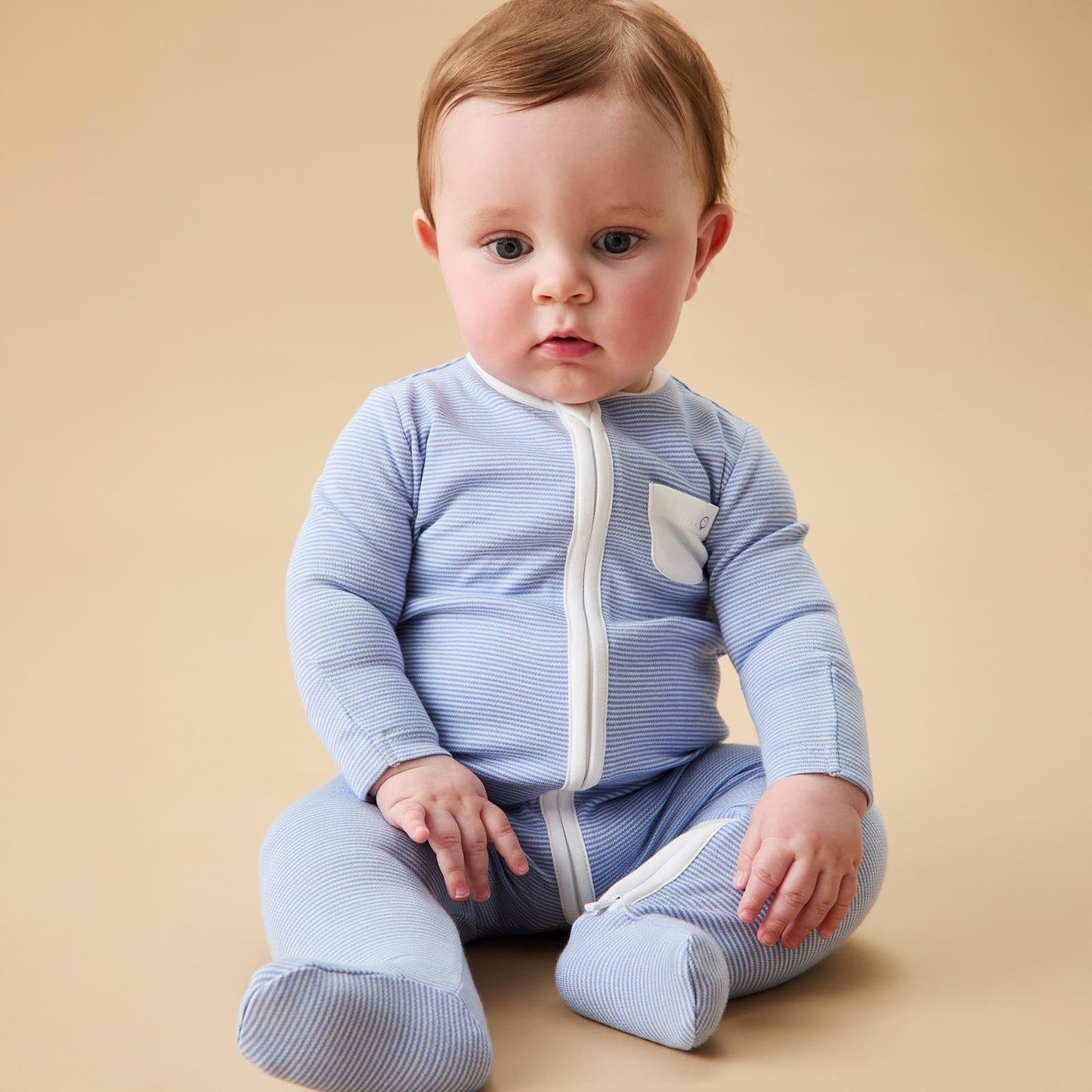 Clever Zip Sleepsuit 3 Pack - Green & Blue Stripe
