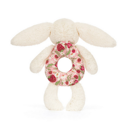 Blossom Cream Bunny 'Berry' Ring Rattle