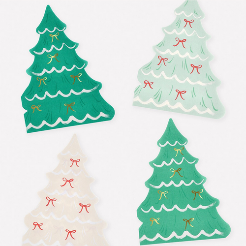 Christmas Tree With Bows Napkins (x16)