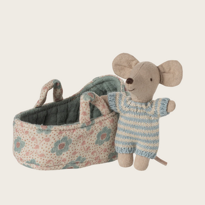 Baby mouse in carry cot - Blue