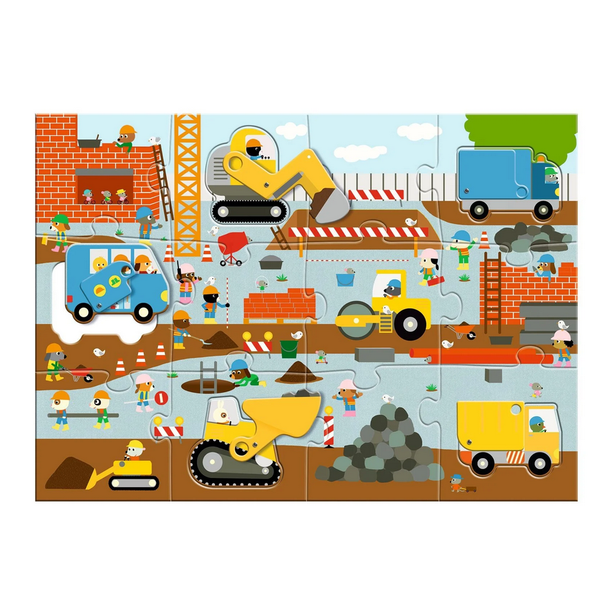 Construction Site Giant Floor Jigsaw Puzzle -12pcs