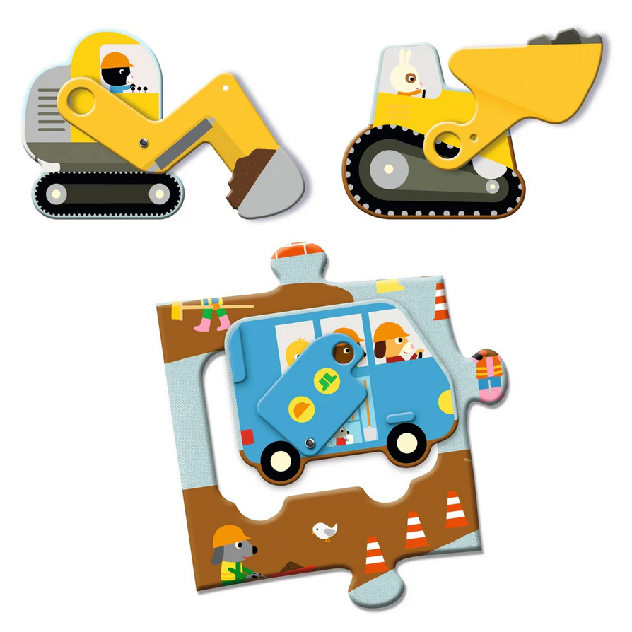 Construction Site Giant Floor Jigsaw Puzzle -12pcs