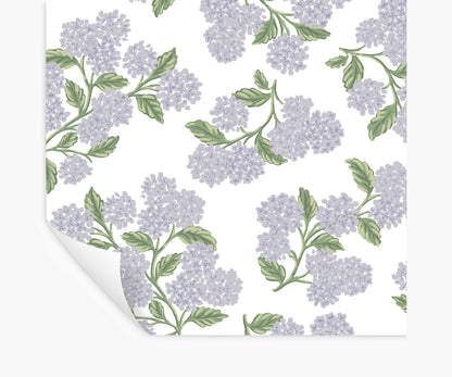 Hydrangea Peel & Stick Wallpaper - Lilac & White