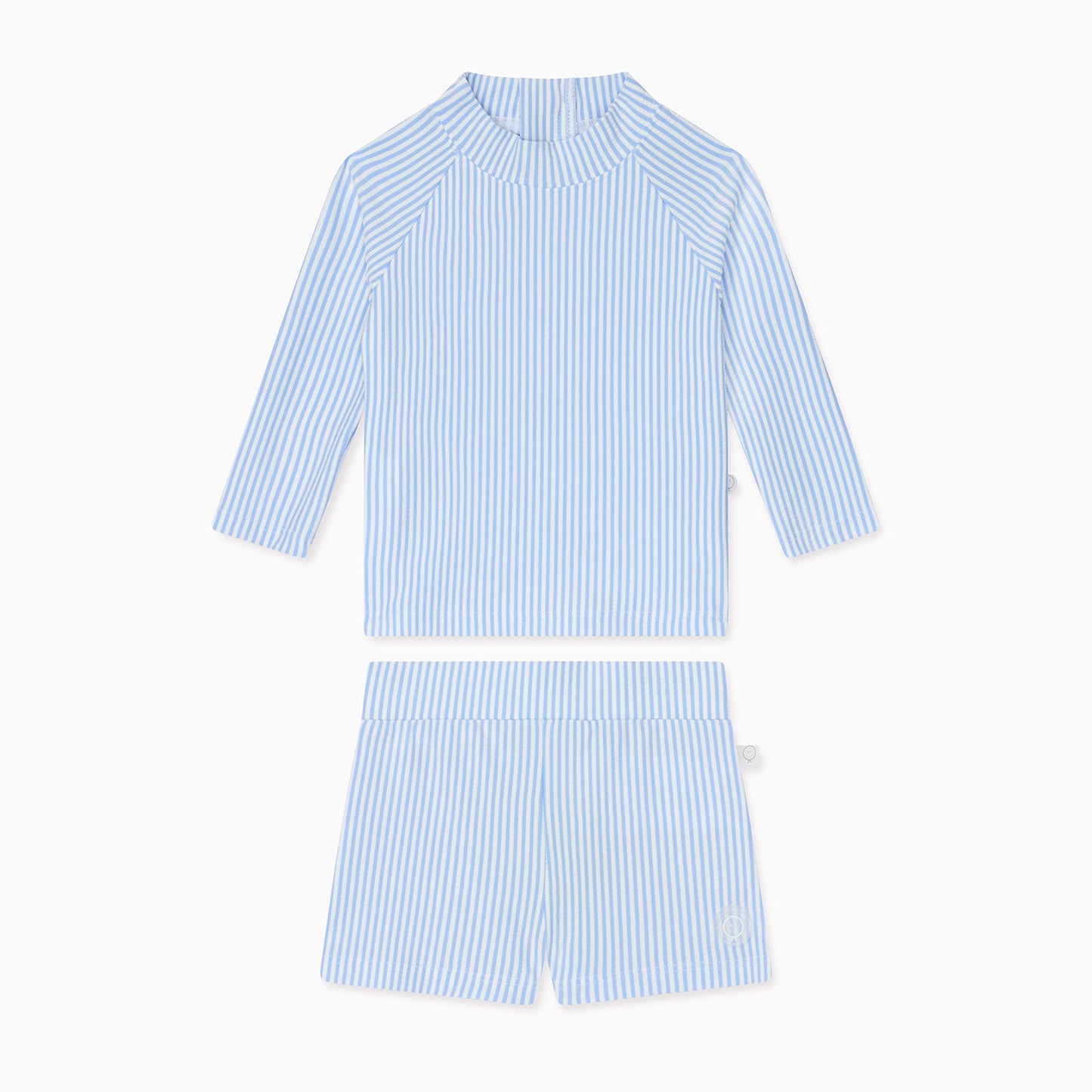 Cloud Stripe Seersucker Rash Vest & Shorts Outfit